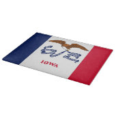 Glasspanplatte mit der Flagge von Iowa, USA Schneidebrett (Ecke)