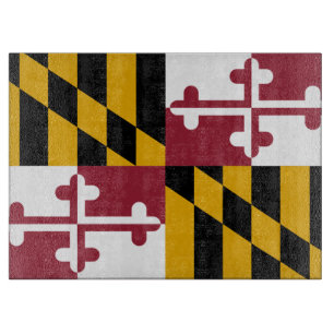 Glasspanplatte mit der Flagge von Maryland, USA Schneidebrett