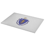 Glasspanplatte mit der Flagge von Massachusetts US Schneidebrett (Ecke)