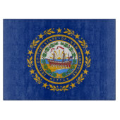 Glasspanplatte mit der Flagge von New Hampshire US Schneidebrett (Vorderseite)