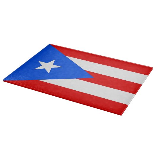 Glasspanplatte mit der Flagge von Puerto Rico, USA Schneidebrett (Ecke)