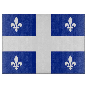 Glasspanplatte mit der Flagge von Quebec Schneidebrett