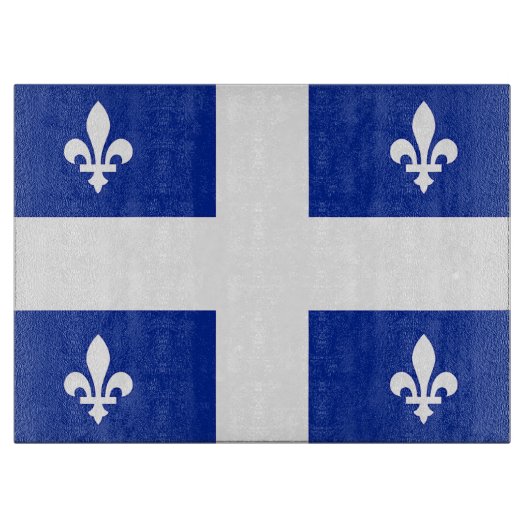 Glasspanplatte mit der Flagge von Quebec Schneidebrett (Vorderseite)