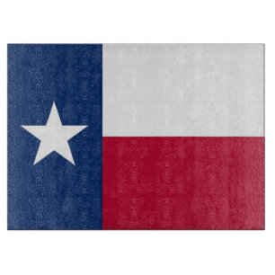 Glasspanplatte mit der Flagge von Texas, USA Schneidebrett