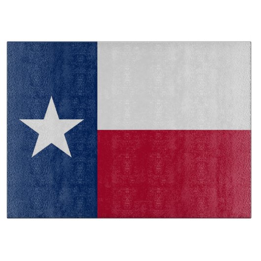 Glasspanplatte mit der Flagge von Texas, USA Schneidebrett (Vorderseite)