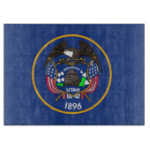 Glasspanplatte mit der Flagge von Utah, USA Schneidebrett (Vorderseite)