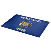 Glasspanplatte mit der Flagge von Wisconsin USA Schneidebrett (Ecke)