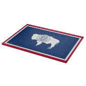 Glasspanplatte mit der Flagge von Wyoming USA Schneidebrett (Ecke)