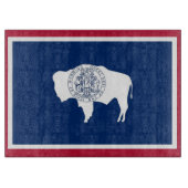 Glasspanplatte mit der Flagge von Wyoming USA Schneidebrett (Vorderseite)