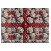 Glasspanplatte mit englischer Rose Design Schneidebrett (Vorderseite)