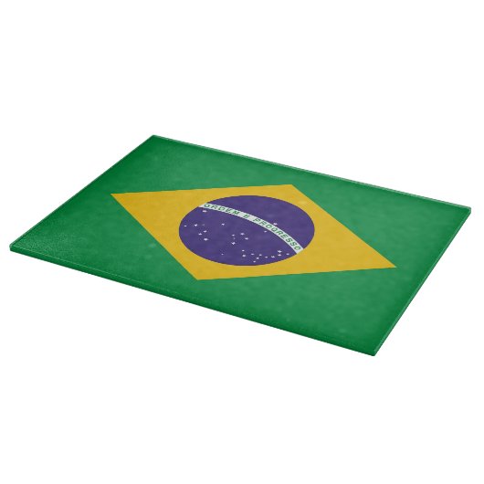Glasspanplatte mit Flagge Brasiliens Schneidebrett (Ecke)