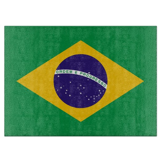 Glasspanplatte mit Flagge Brasiliens Schneidebrett (Vorderseite)