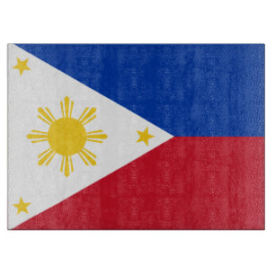 Glasspanplatte mit Flagge der Philippinen Schneidebrett