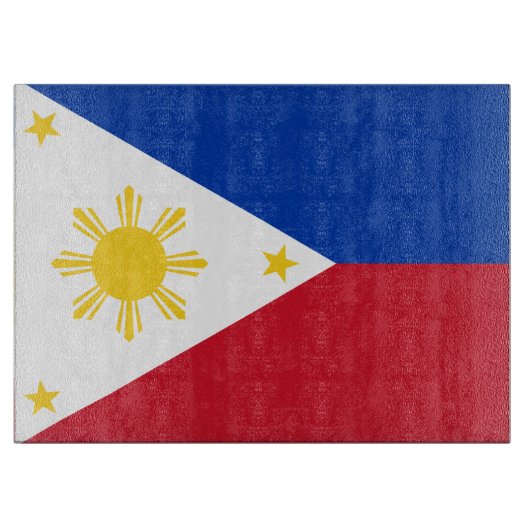 Glasspanplatte mit Flagge der Philippinen Schneidebrett (Vorderseite)