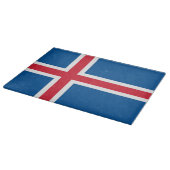 Glasspanplatte mit Flagge Islands Schneidebrett (Ecke)
