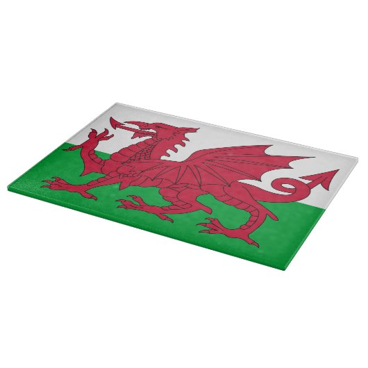 Glasspanplatte mit Flagge von Wales Schneidebrett (Ecke)