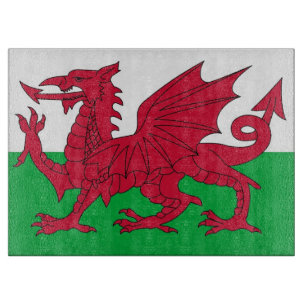 Glasspanplatte mit Flagge von Wales Schneidebrett
