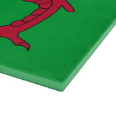 Glasspanplatte mit Flagge von Wales Schneidebrett (Ecke)
