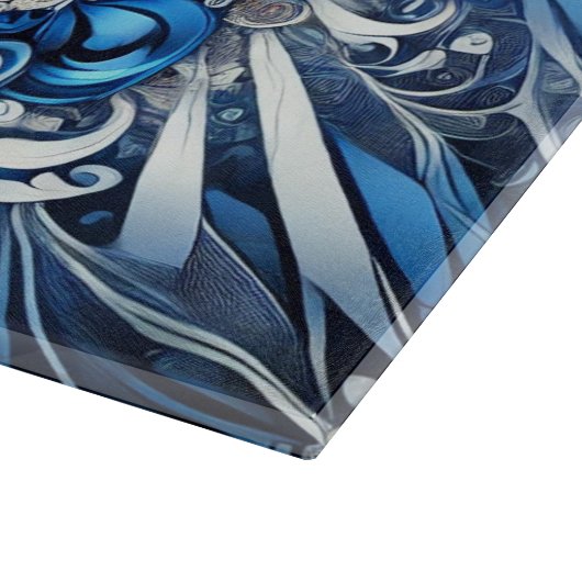 Glasspanplatte mit französischen Farben Schneidebrett (Ecke)