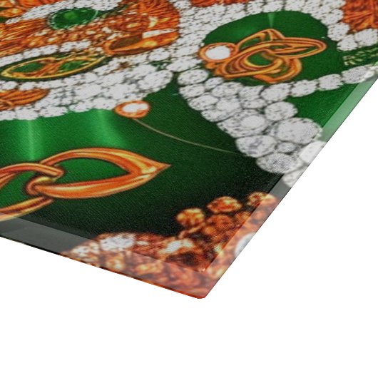 Glasspanplatte mit irischen Farben Schneidebrett (Ecke)