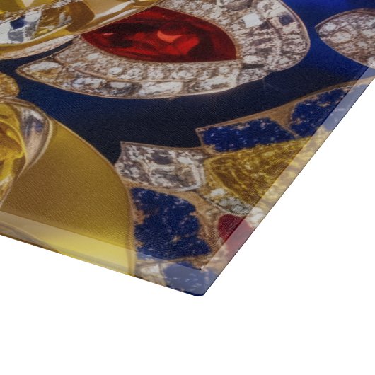 Glasspanplatte mit kolumbianischen Farben Schneidebrett (Ecke)