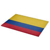 Glasspanplatte mit kolumbianischer Flagge Schneidebrett (Ecke)