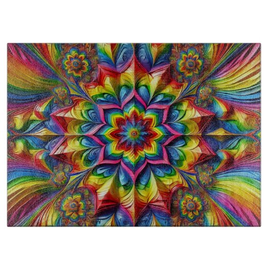 Glasspanplatte mit LGBTQ-Farben Schneidebrett (Vorderseite)