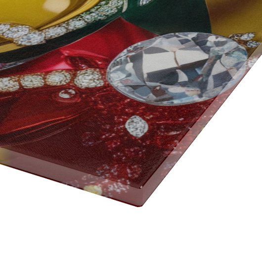 Glasspanplatte mit Los Angeles Farben Schneidebrett (Ecke)