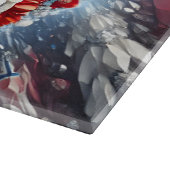 Glasspanplatte mit norwegischen Farben Schneidebrett (Ecke)