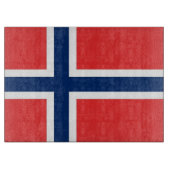 Glasspanplatte mit norwegischer Flagge Schneidebrett (Vorderseite)