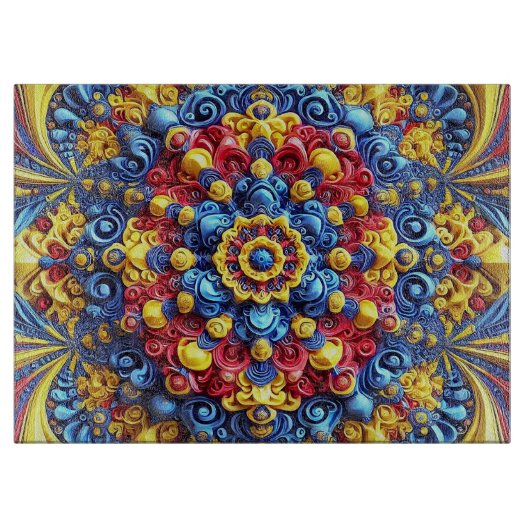 Glasspanplatte mit rumänischen Farben Schneidebrett (Vorderseite)