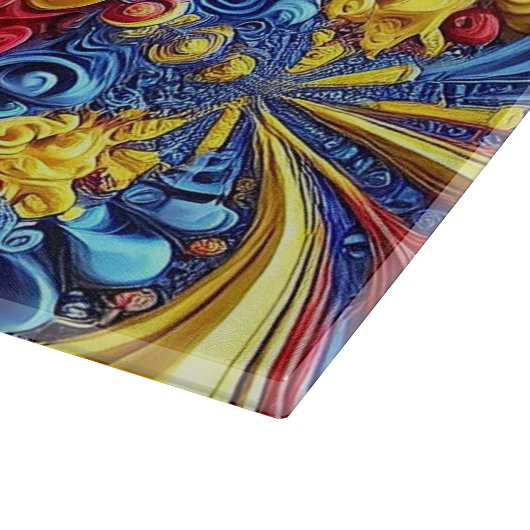 Glasspanplatte mit rumänischen Farben Schneidebrett (Ecke)