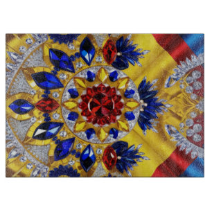 Glasspanplatte mit rumänischen Farben Schneidebrett