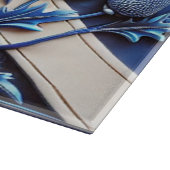 Glasspanplatte mit Scottish Thistles Design Schneidebrett (Ecke)
