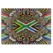 Glasspanplatte mit südafrikanischen Farben Schneidebrett (Vorderseite)