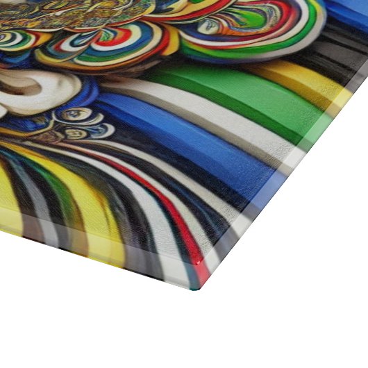 Glasspanplatte mit südafrikanischen Farben Schneidebrett (Ecke)