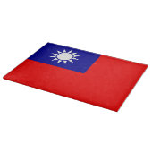 Glasspanplatte mit taiwanischer Flagge Schneidebrett (Ecke)