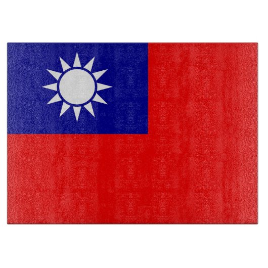 Glasspanplatte mit taiwanischer Flagge Schneidebrett (Vorderseite)
