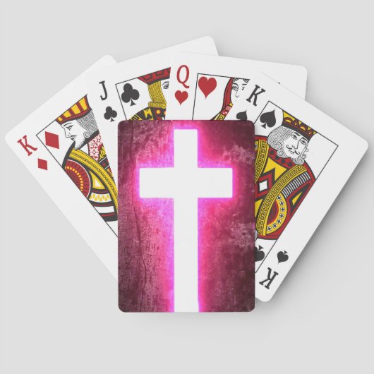 Glassrosa Kreuz Spielkarten (Rückseite)