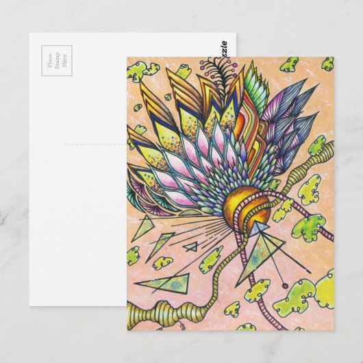 Glasssatellit Postkarte (Vorne/Hinten)