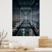 Glassteg über Neonstadt Poster (Küche)
