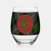 Glassware Multiple Options Plaid Merry & Bright Weinglas Ohne Stiel (Rückseite)