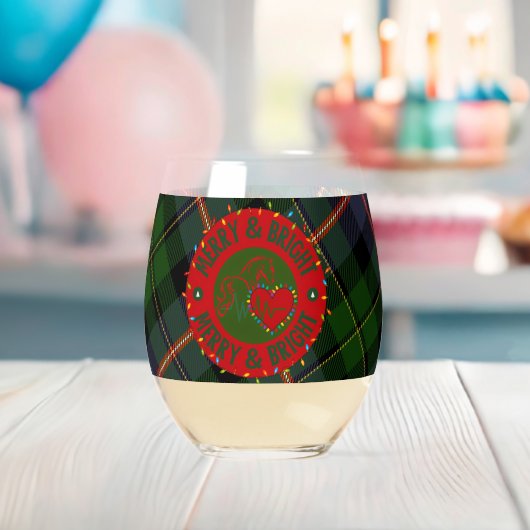 Glassware Multiple Options Plaid Merry & Bright Weinglas Ohne Stiel (Insitu (Baby Party))