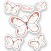 Glasswing-Schmetterling-Cartoon Aufkleber (Vorderseite)