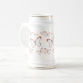 Glasswing-Schmetterling-Cartoon Bierglas (Vorderseite Links)