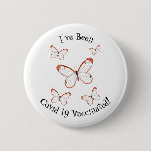 Glasswing-Schmetterling-Cartoon Button