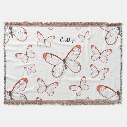 Glasswing-Schmetterling-Cartoon Decke (Vorderseite)