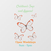 Glasswing-Schmetterling-Cartoon Fensteraufkleber (Blatt)