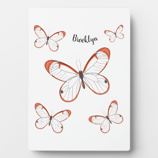 Glasswing-Schmetterling-Cartoon Fotoplatte (Vorderseite)