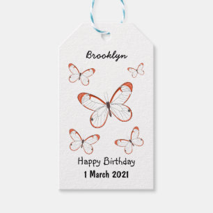 Glasswing-Schmetterling-Cartoon Geschenkanhänger